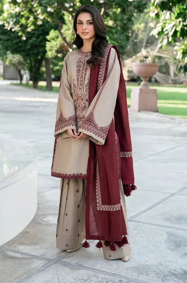 3PC Dhanak Embroidered Shirt With Digital Printed Dupatta-330