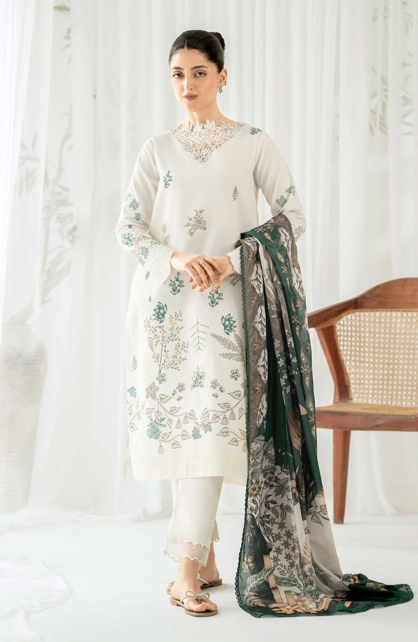 3PC Lawn Embroidered Shirt With Digital Printed Dupatta-316