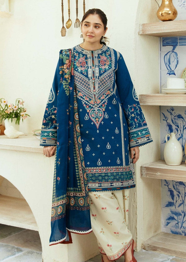 3PC Lawn Embroidered Shirt With Digital Printed Dupatta-317