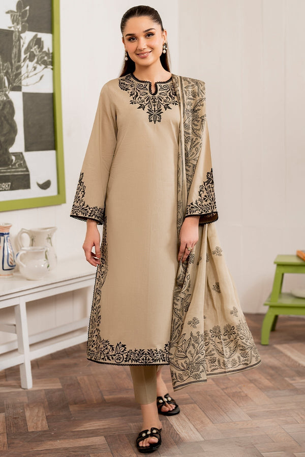3PC Lawn Embroidered Shirt With Digital Printed Dupatta-305